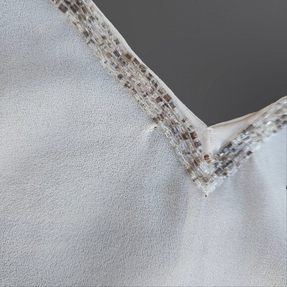 Vintage Y2K Beaded Art Deco Top Blouse Size M Sleeveless Fairy Boho Loose Flowy - Picture 10 of 11